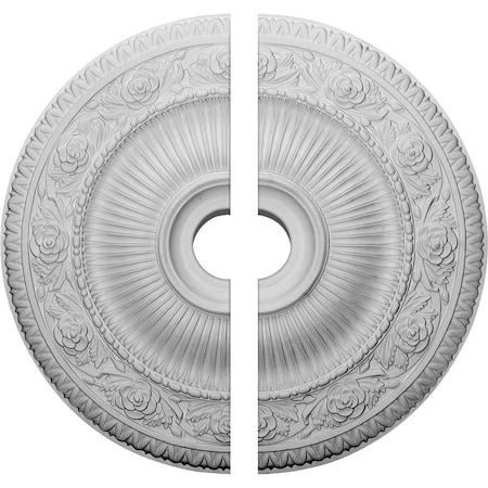 Ekena Millwork Logan Ceiling Medallion, Two Piece (Fits Canopies up to 6 1/8"), 24 1/4"OD x 3 7/8"ID x 2"P CM24LO12